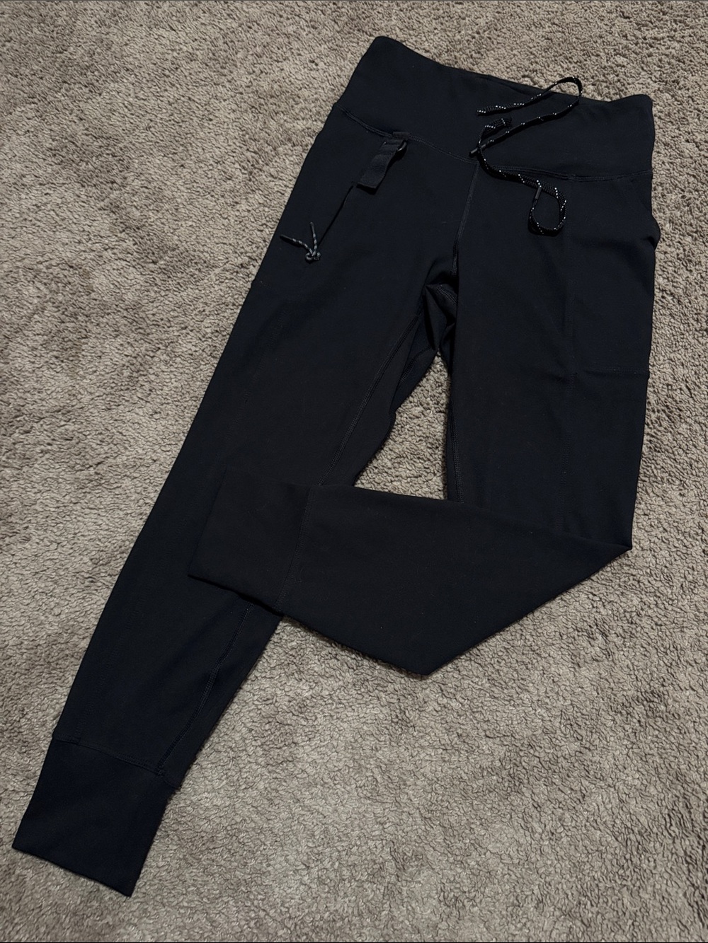 90 Degree by Reflex Interlock Frontier 7/8 Tights-S-Black-Waist Ties-Pockets-EUC